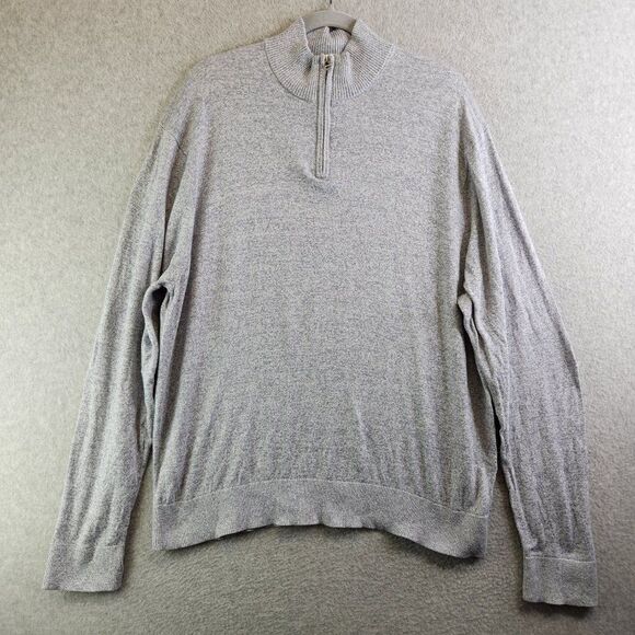 Bonobos Sweater Mens XXL Gray 1/4 Zip Pullover Cotton Cashmere Blend Lightweight - Picture 12 of 12